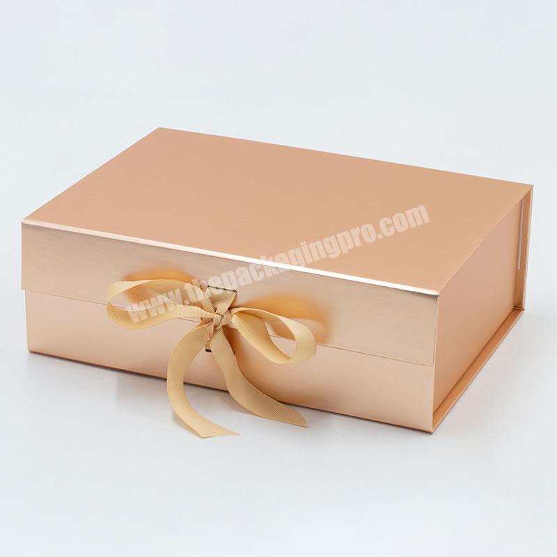Custom Magnetic Bridesmaids Gift Sets Box Rose Gold Magnetic Gift Boxes With Ribbon