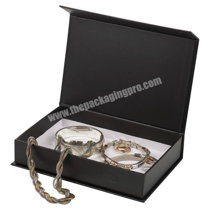 Custom Magnetic Closure Packaging Box Hard Paper Luxury Matte Black Magnetic Lid Decorative Jewelry Gift Box