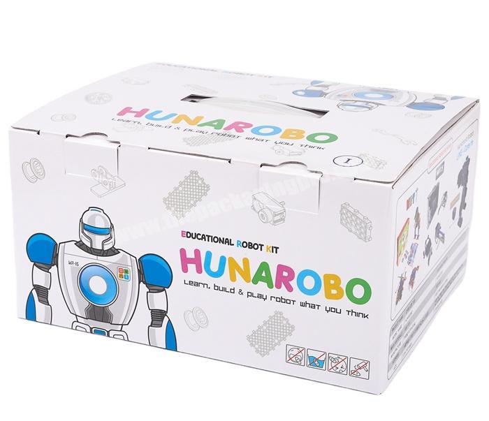 Custom Offset Printed Glossy Cardboard Gift Box Large Educational Robot Kit Corrugated Retail Packaging