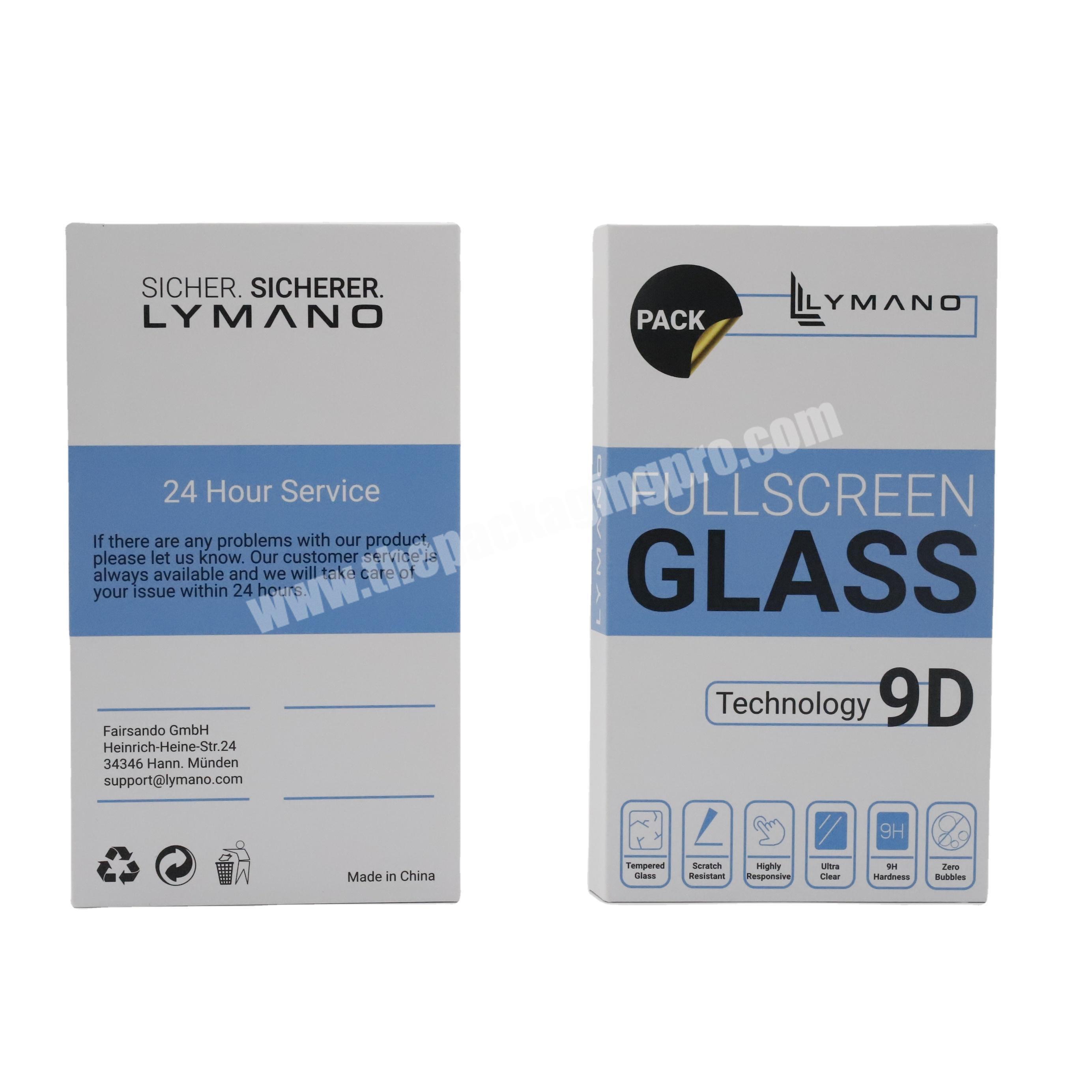 Custom Paper Packaging Box For Tempered Glass Screen Protector