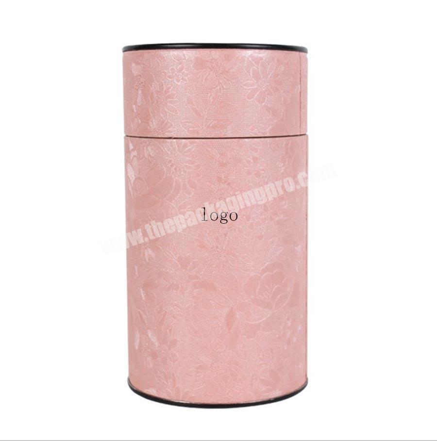 Custom Pink Cardboard Round Paper Box For Tea