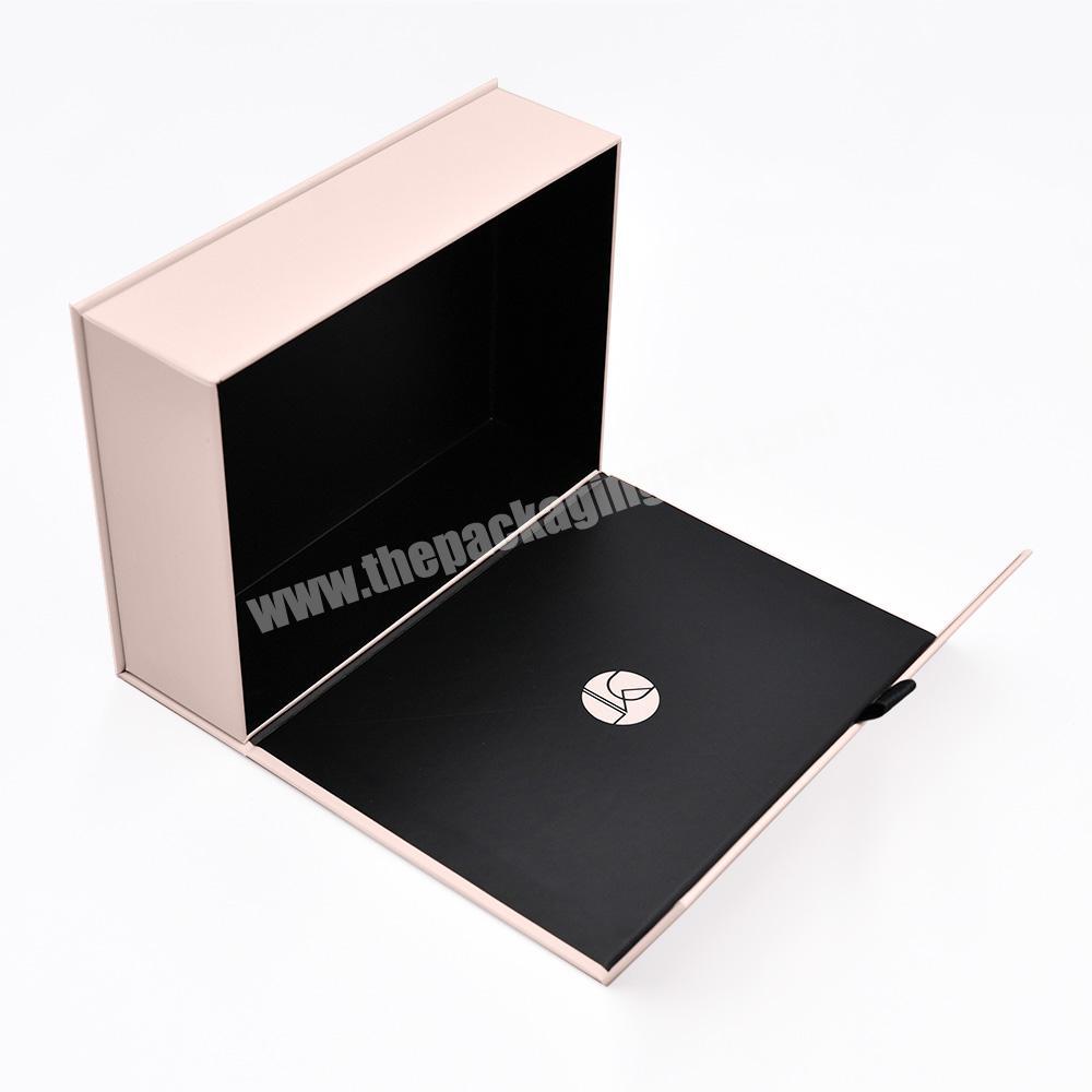 Custom Pink Printing Logo Luxury Eco Friendly Hair Shoe Gift box Magnetic Cardboard Paper Packaging With Ribbon factory