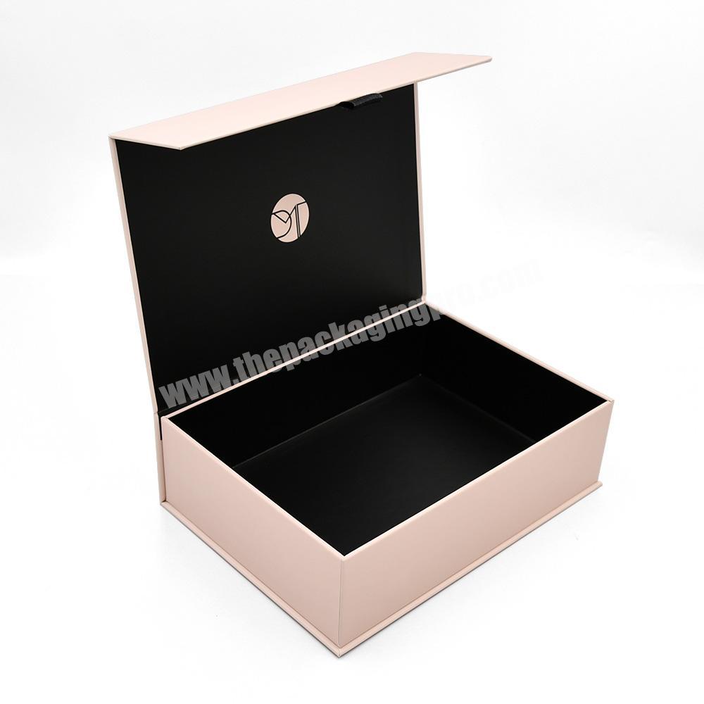 Custom Pink Printing Logo Luxury Eco Friendly Hair Shoe Gift box Magnetic Cardboard Paper Packaging With Ribbon manufacturer