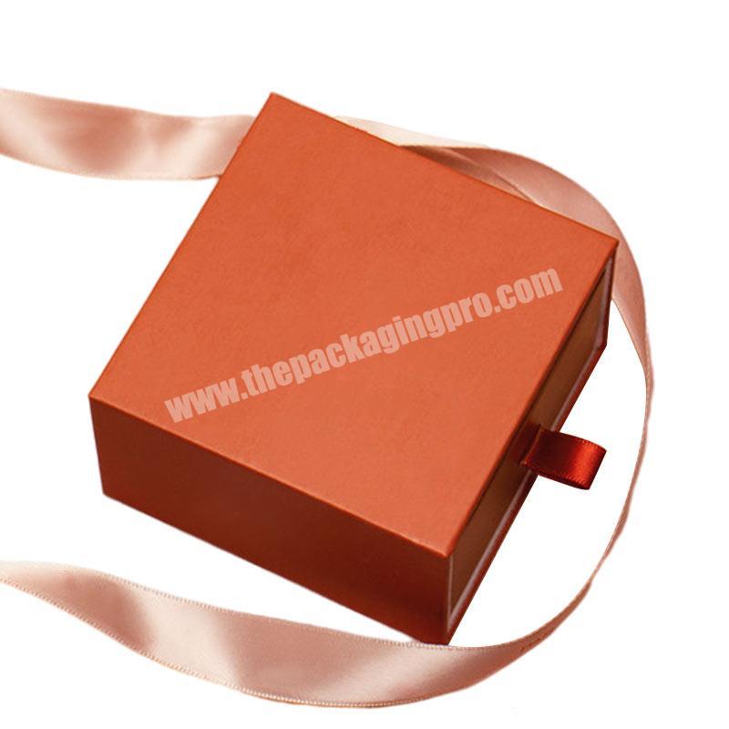 Custom Popular Design Uv Logo Printed Cardboard Handle Gift Drawer Paper Box Packaging Paper Box With Ribbon