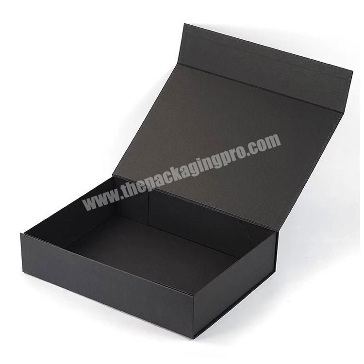 Custom Printed Cardboard Folding Magnet Gift Box Luxury Matt Black Magnetic Closure Gift Box