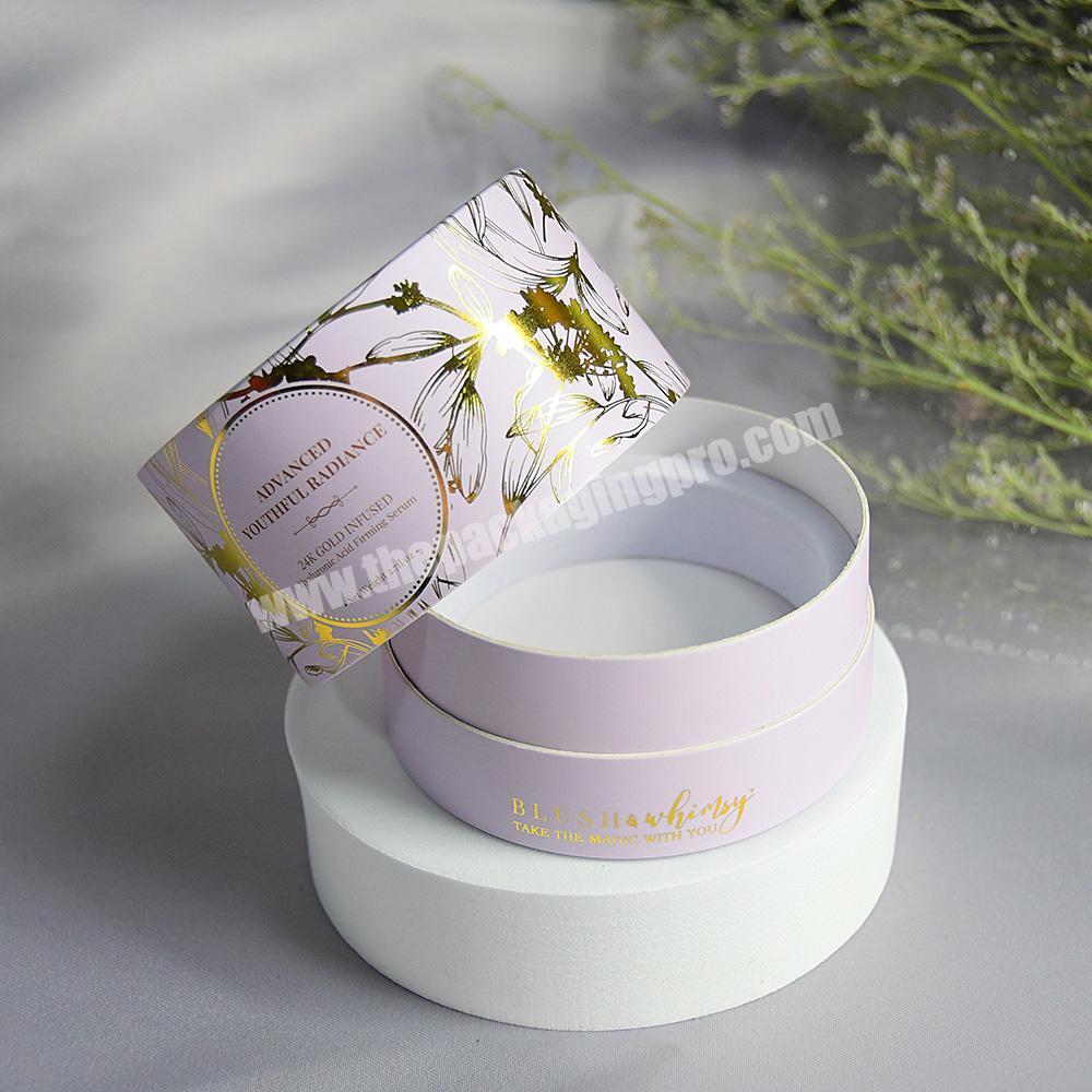 Custom Printed candle Cardboard Tube Round essential oil Box Cylinder cosmetic Paper Tube Packaging with foam insert