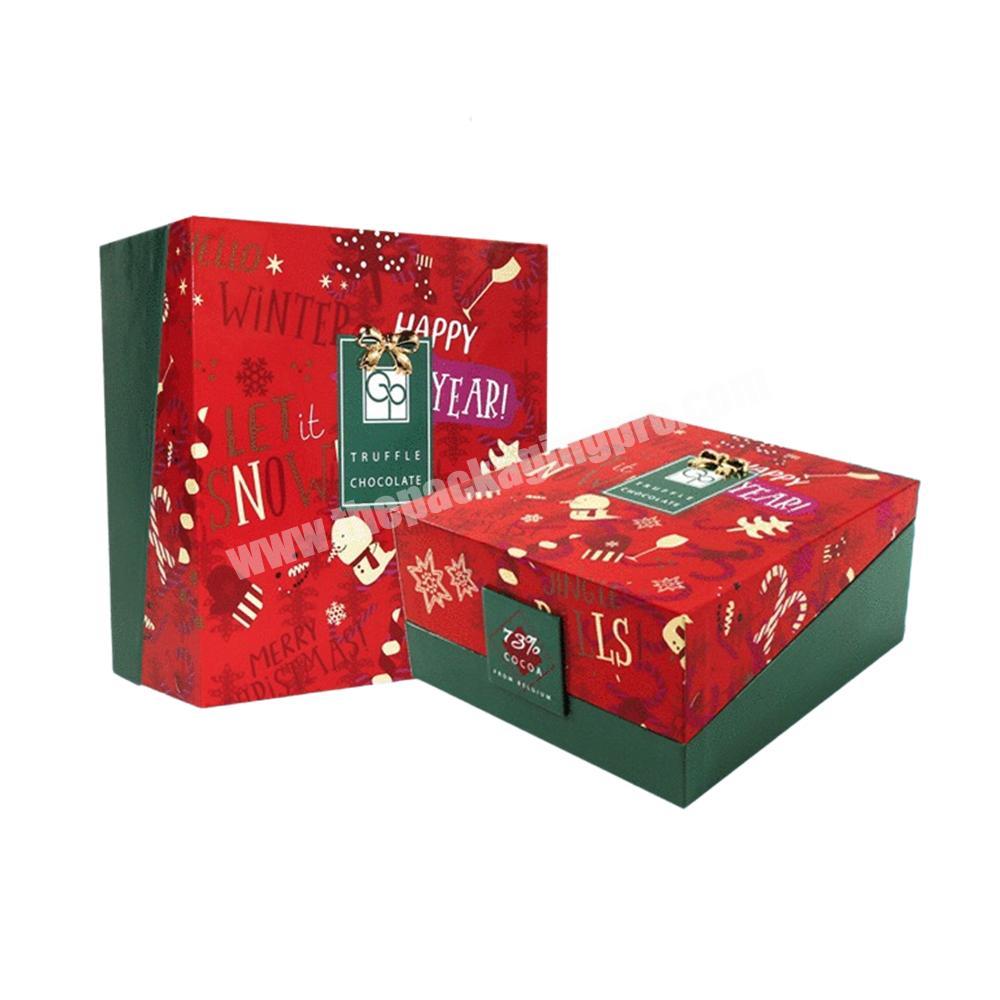 Custom Printing Christmas Eve Decorative Paper Cardboard Chocolate Packaging Gift Box