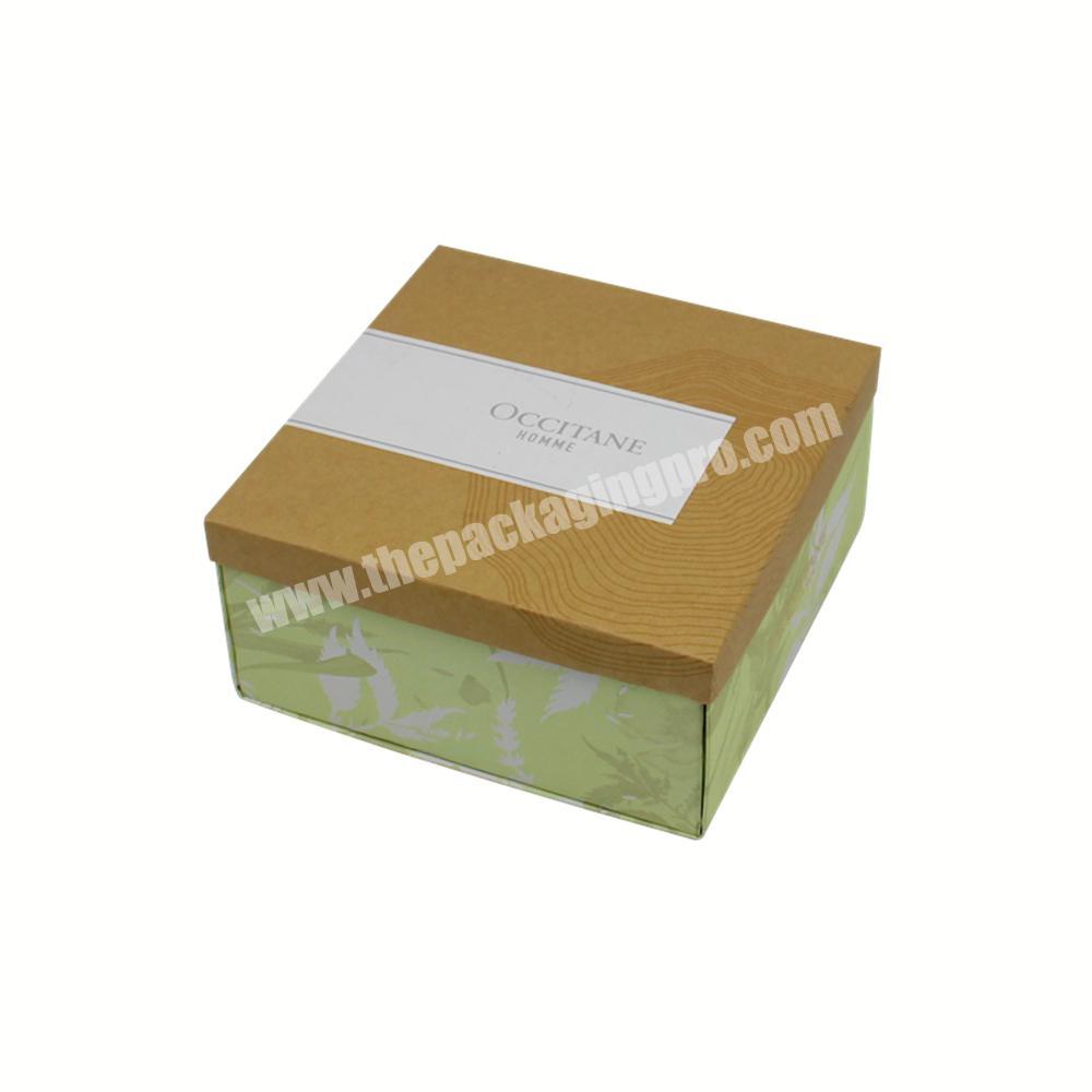 Custom Printing Gold Silver Logo Skincare Packaging Paper Folding Gift Box with Kraft Paper Lid