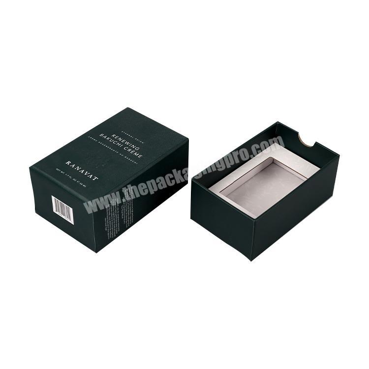 Custom Rigid Paper Cardboard Cosmetic Skincare Paper Box Packaging Drawer Box With Eva Foam Insert