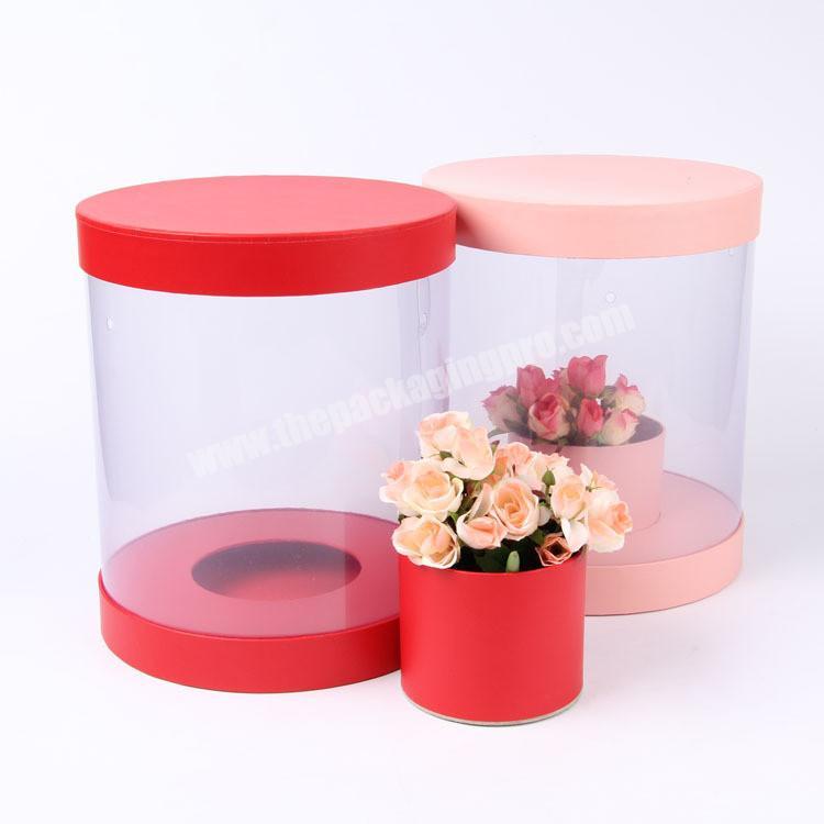 Custom Round Clear Acrylic Flower Hat Box