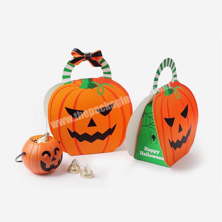 Custom Small Halloween Party Sweet Paper Cookie Gift Treat Pumpkin Boxes