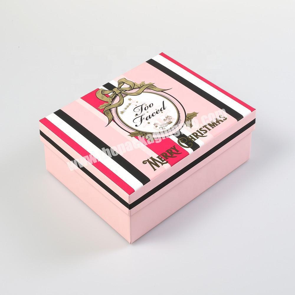 Base And Lid Paper Gift Box For Merry Christmas