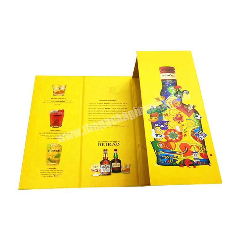 Custom Wine Glass Gift Box Stamped Matte Paper Premium Sublimation Wine Bottle Packaging Champagne Whisky Boxes for 3 Bottles