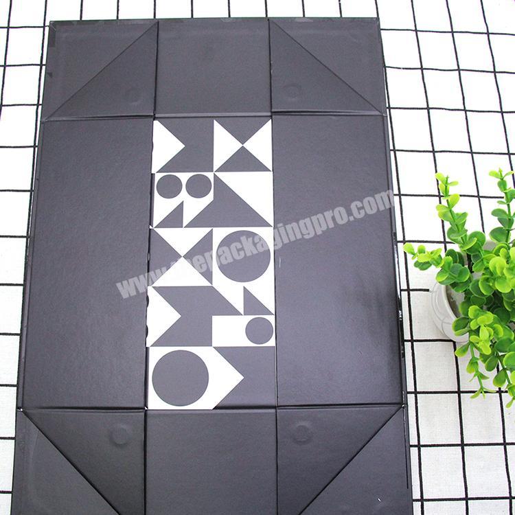 Custom biodegradable Luxury Large black foldable clothing storage boxes rigid magnetic gift packaging boxes dresses for wedding factory