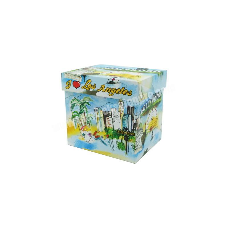 Custom biodegradable cardboard decorative hat packaging box with lid