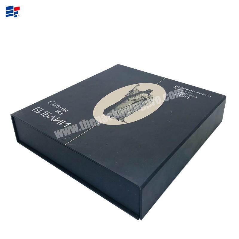 Custom black paper jewelry folding cardboard gift card box for packaging