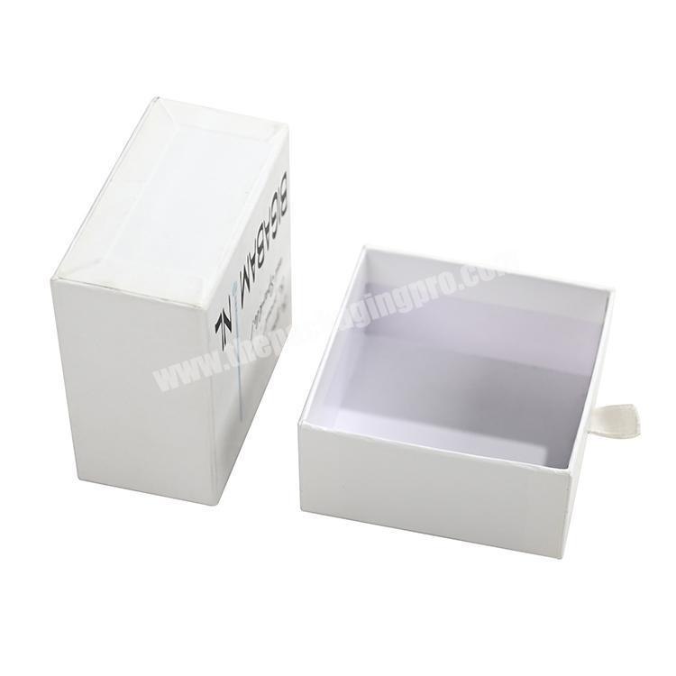 Custom cardboard slide drawer gift packaging box sliding consumer electronics gift white drawer package box wholesaler