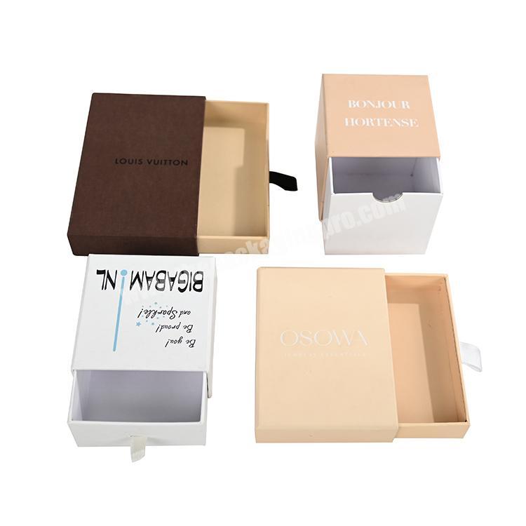 Custom cardboard slide drawer gift packaging box sliding consumer electronics gift white drawer package box