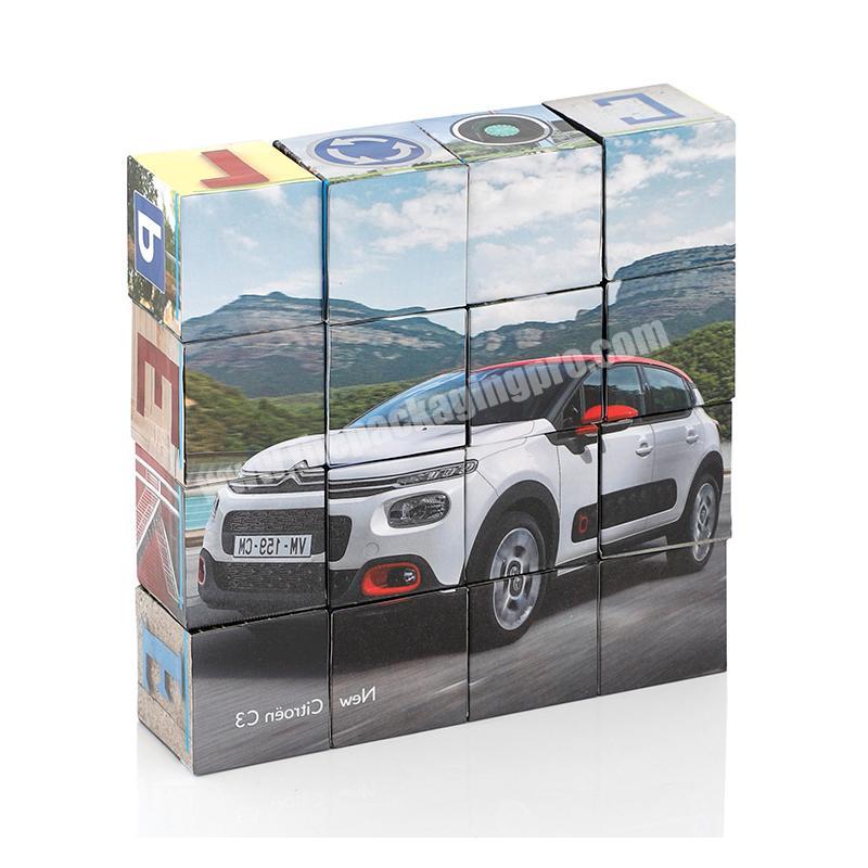 Custom design promotional advertising gifts magnetic paper cube puzzle