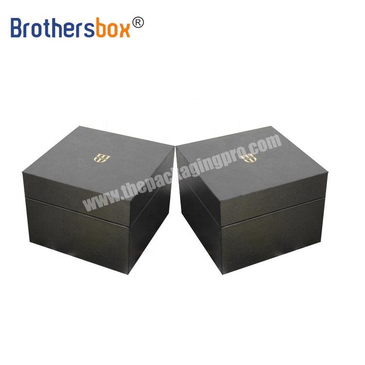 Custom gift boxes High quality piano black packaging men watch case box