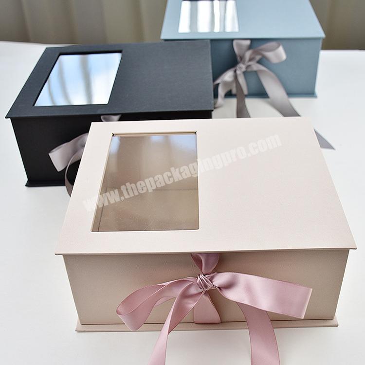 Custom logo pink cardboard box luxury gift boxes paper boxes with windows