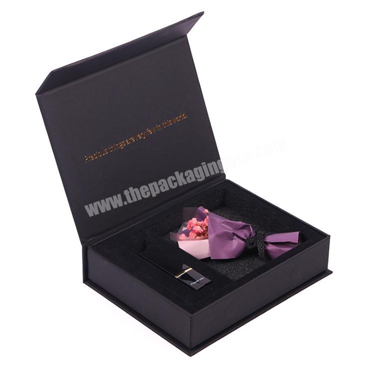 Custom magnet lipstick boxes flip cosmetic gift set packaging box with foam insert