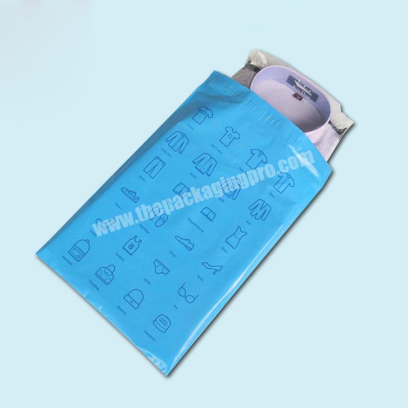 Custom printing cute pattern blue plastic express courier mail packaging bags