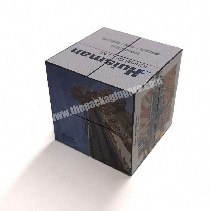 Custom promotional 3d advertising folding magnetic magic photo cube puzzle toys