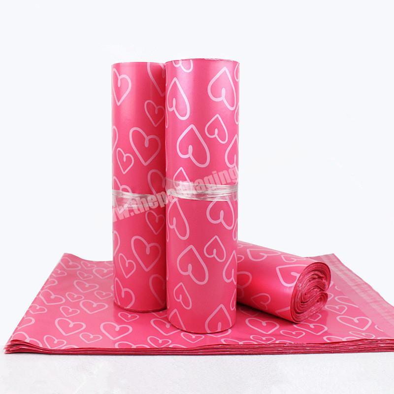 Custom puncture resistant compostable poly mailer packaging bag pink