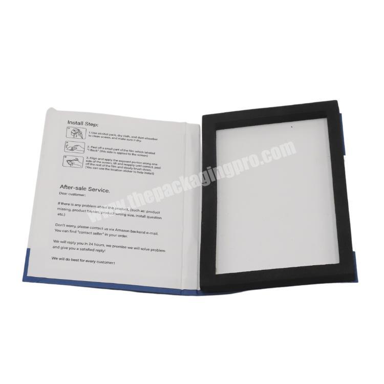 Custom size look screen protector packaging box with foam support