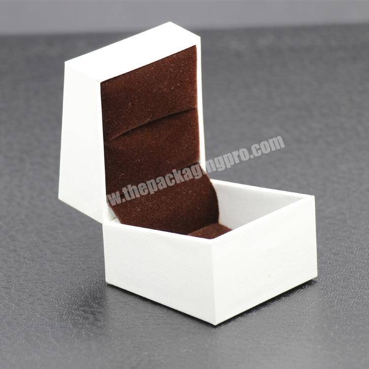 Custom wedding small gift box exquisite glossy white biodegradable magnetic folding lid jewelry ring box