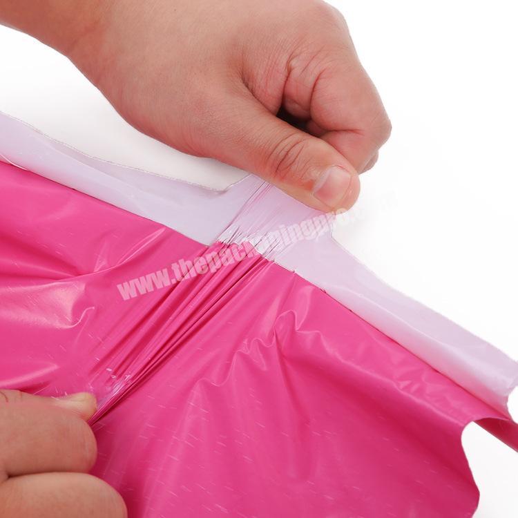Customised printing leak-proof design pink compostable cosmetic shipping bag manufacturer
