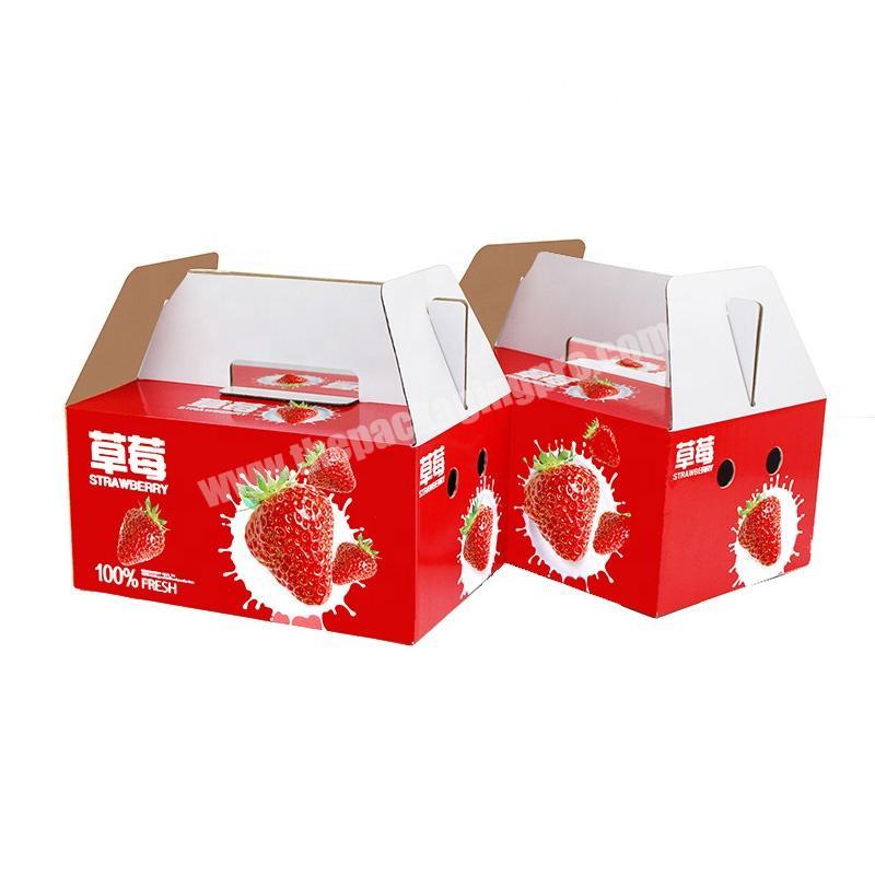 Customized Corrugated Cardboard Vegetable Packaging Gable Paper Box Strawberry Gift Boxes for Packing