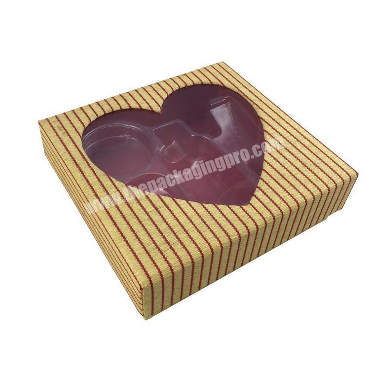Customized chocolate Paper Cardboard box Sweet Packaging Box with window Clear Plastic PVC