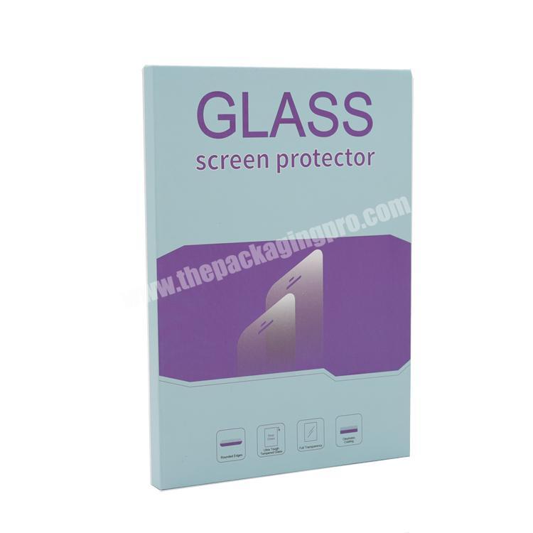 Customized luxury tablet ipad screen protector packaging box, tempered glass paper box