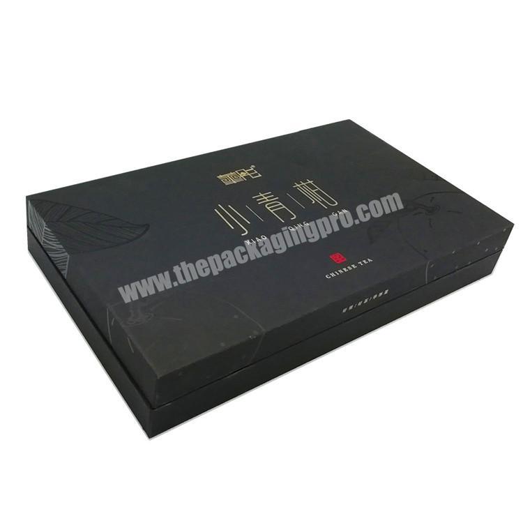 Decorative display individual 12 compartments black gift set storage packaging container wooden tea box