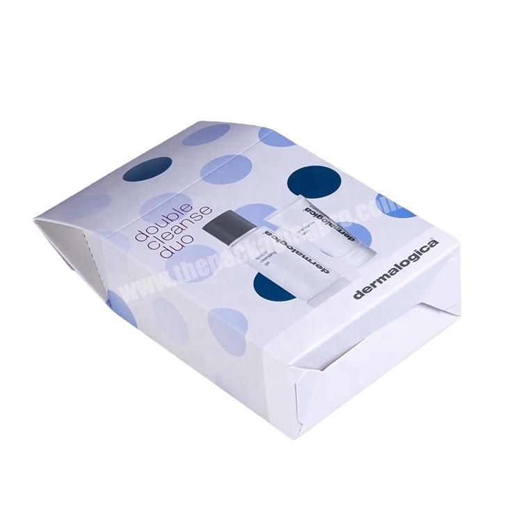 Double Cleanser Face Wash Packaging Boxes Flap Top Packaging in Delicate Design and Flat Shipping Style
