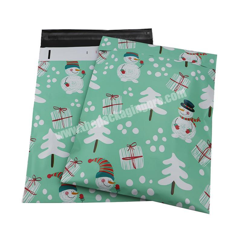 Durable biodegradable custom snowman pattern personalized poly mailer bag