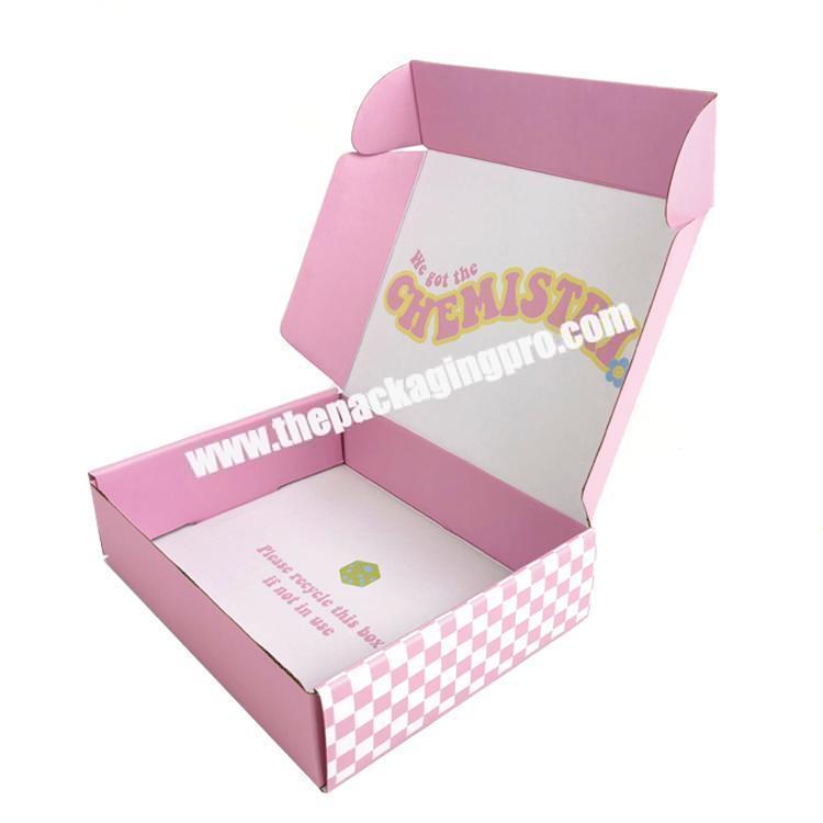 custom Wholesale High Quality Custom Printed Cheap  pink Corrugated Cardboard Box 