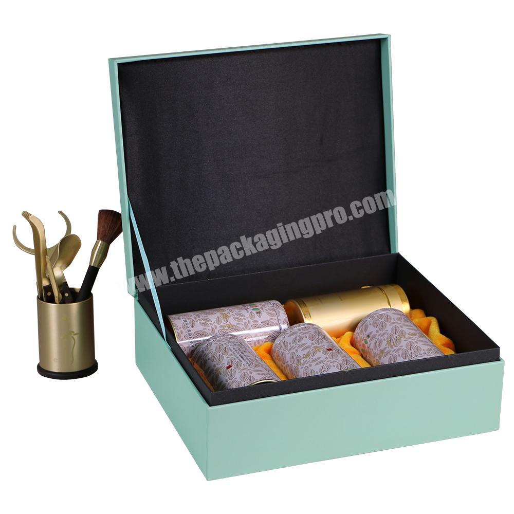 Custom Logo China Luxury Paper Board Tea Gift Box with Metal Tin Tea Storage Box Coffee Container Wholesale
