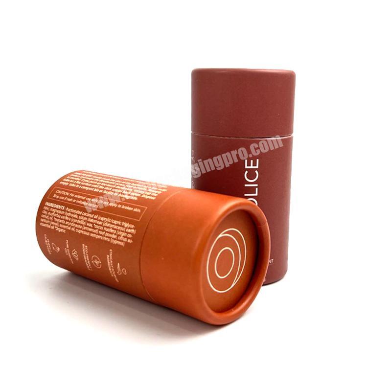 Biodegradable cardboard push up paper tube for deodorant  lip balm container tube for cosmetics