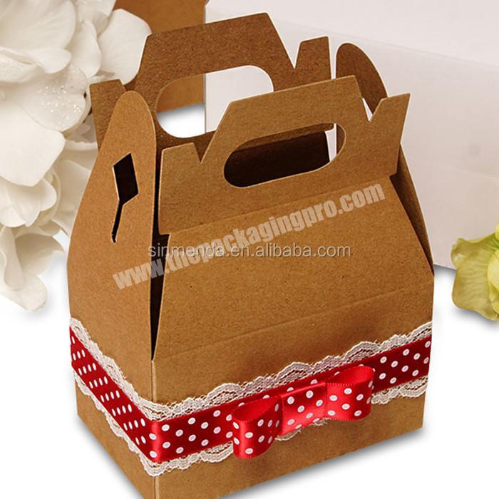 Eco-friendly disposable kraft paper food packaging box brown kraft paper biodegradable paper box