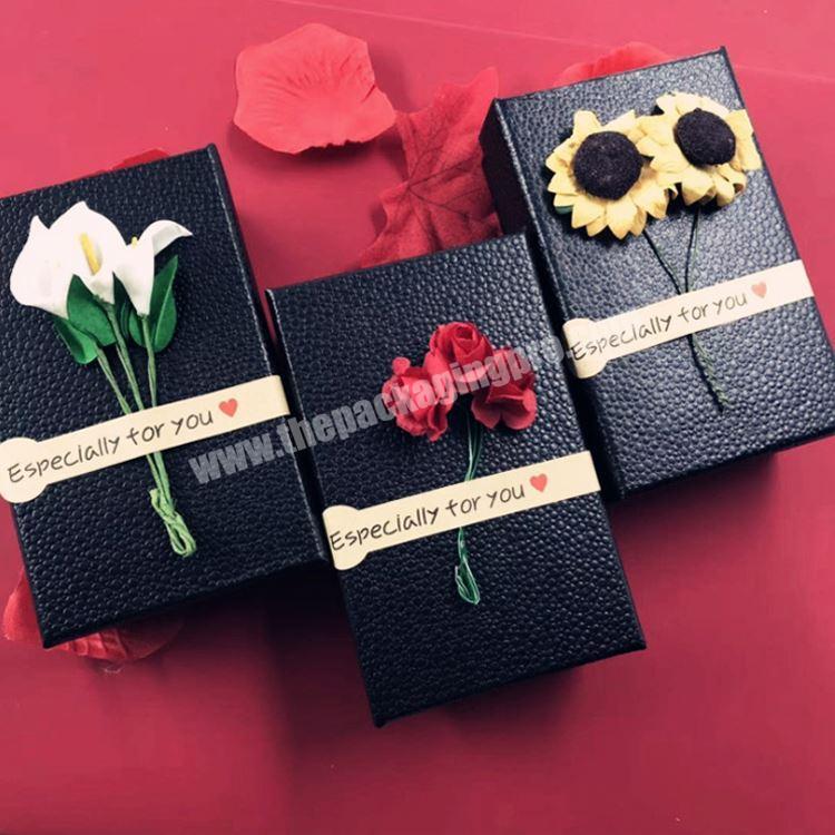 Elegant Custom Design lid and bottom Flower Paper Cardboard Perfume Essential Oil Gift Box