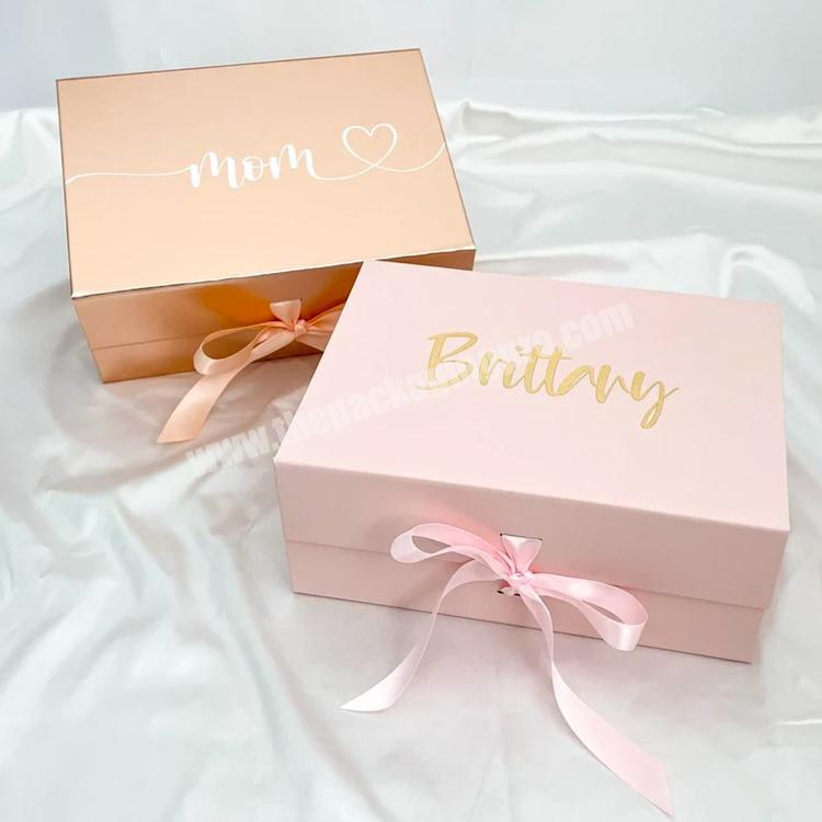 REJODA 2 Pack Christmas Gift Boxes with Lids Magnetic, Rose Gold Gift Box  for Presents with Ribbon, Bridesmaid Proposal Box, Birthdays, Bridal Gifts
