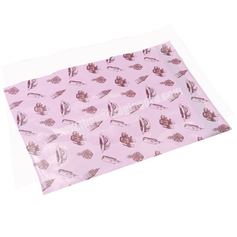Explosion proof edges light pink coloured plastic adhesive self sealing mail bags