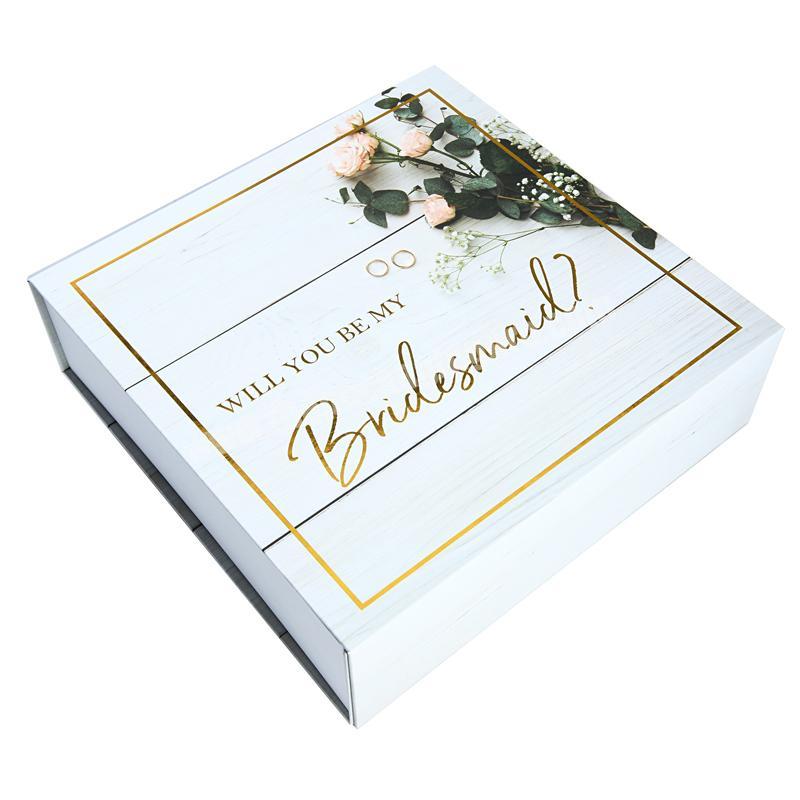 Foil Gold Will You Be My Bridesmaid Gift Box