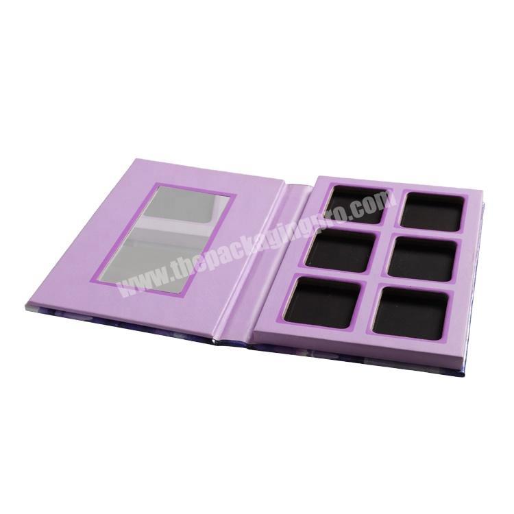 Foldable Purple Paper Cosmetics Beauty Eyeshadow Palette Folding Packaging Box