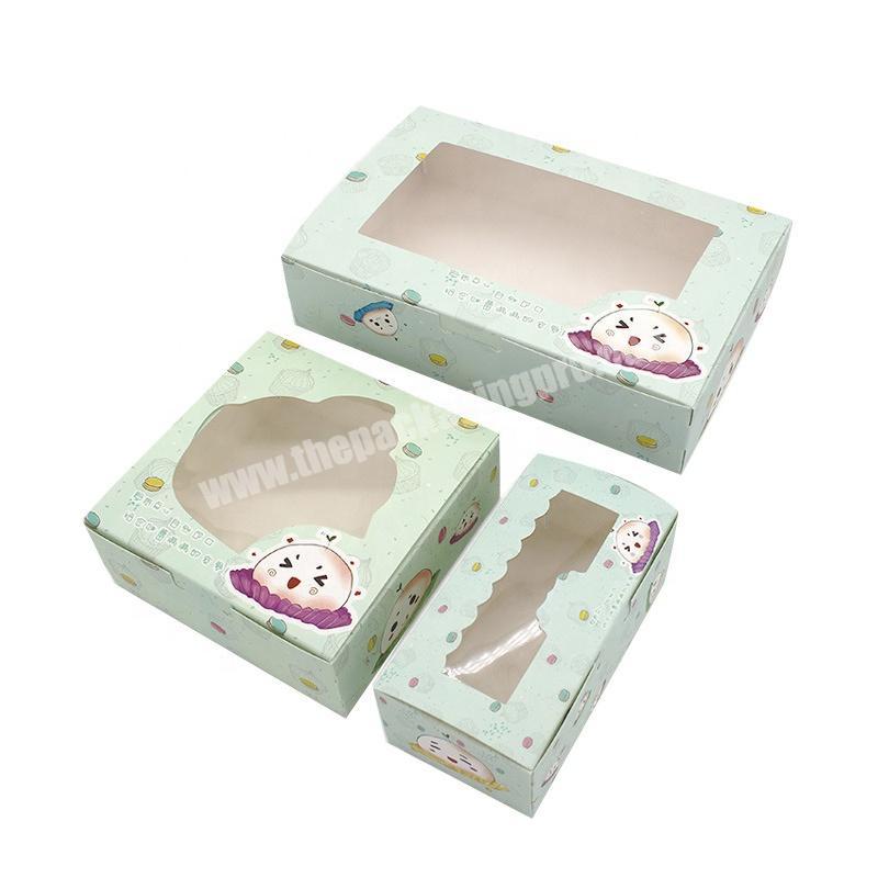 Folding Flat Cookie Sweet Mochi Paper Boxes Custom Print Party Dessert Donut Packaging Box