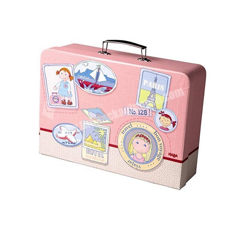Gift Box Pink Cardboard Custom Print Paperboard Small Luxury Baby Custom Children Kids Suitcase factory