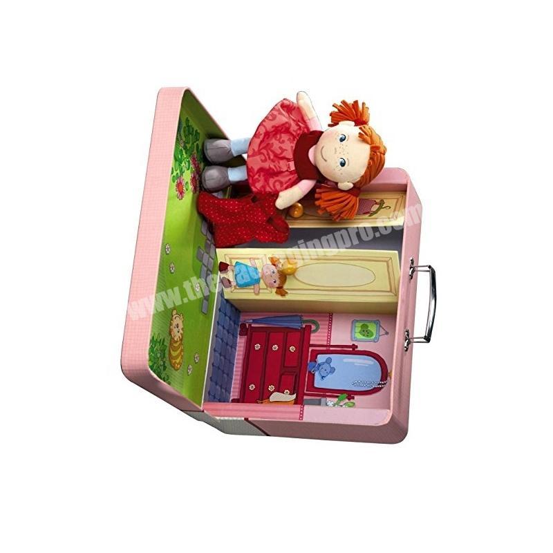 custom Gift Box Pink Cardboard Custom Print Paperboard Small Luxury Baby Custom Children Kids Suitcase 